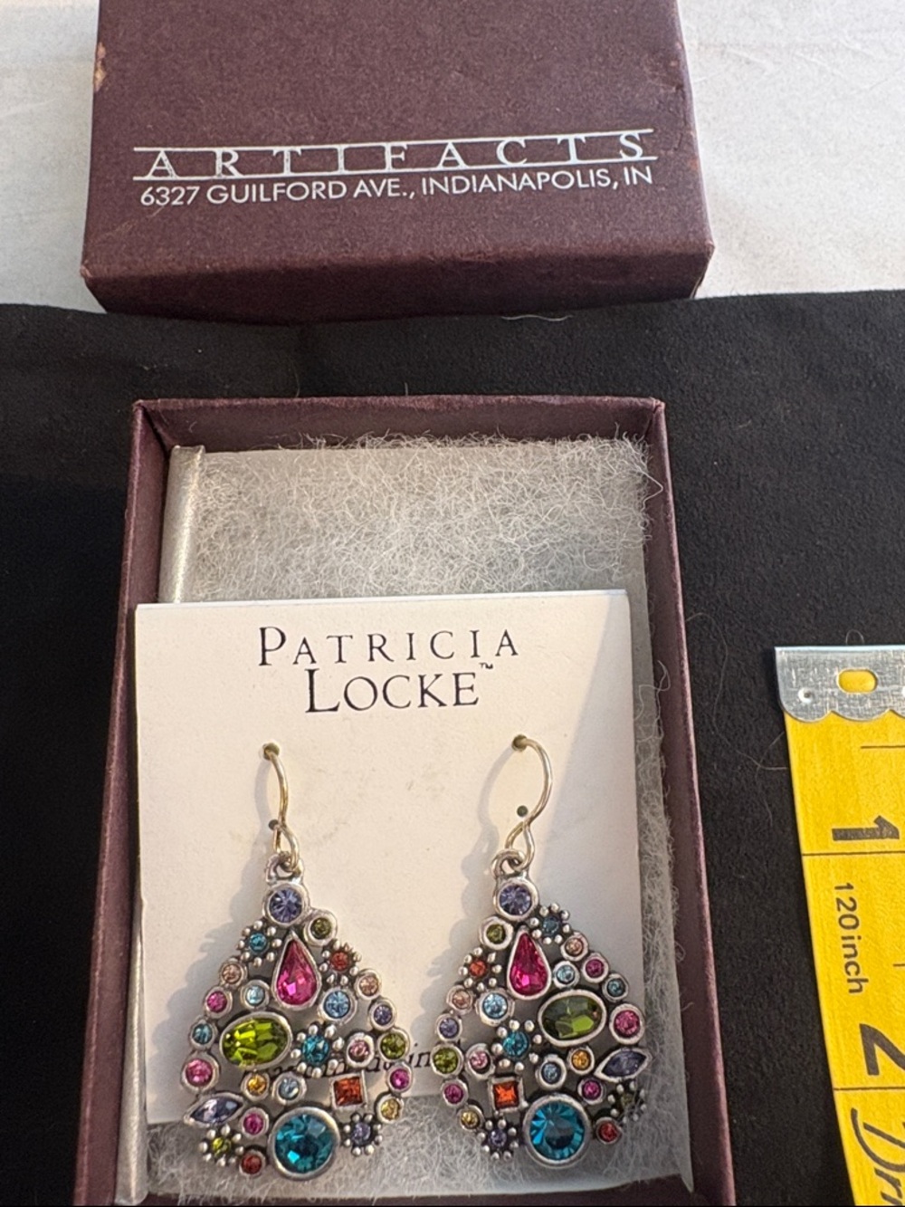 Patricia Locke Multicolor Teardrop Crystal Earrings - Gold-Tone